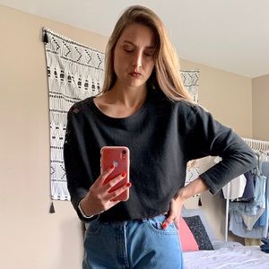 Hollister Cropped Lace-Back Sweatshirt